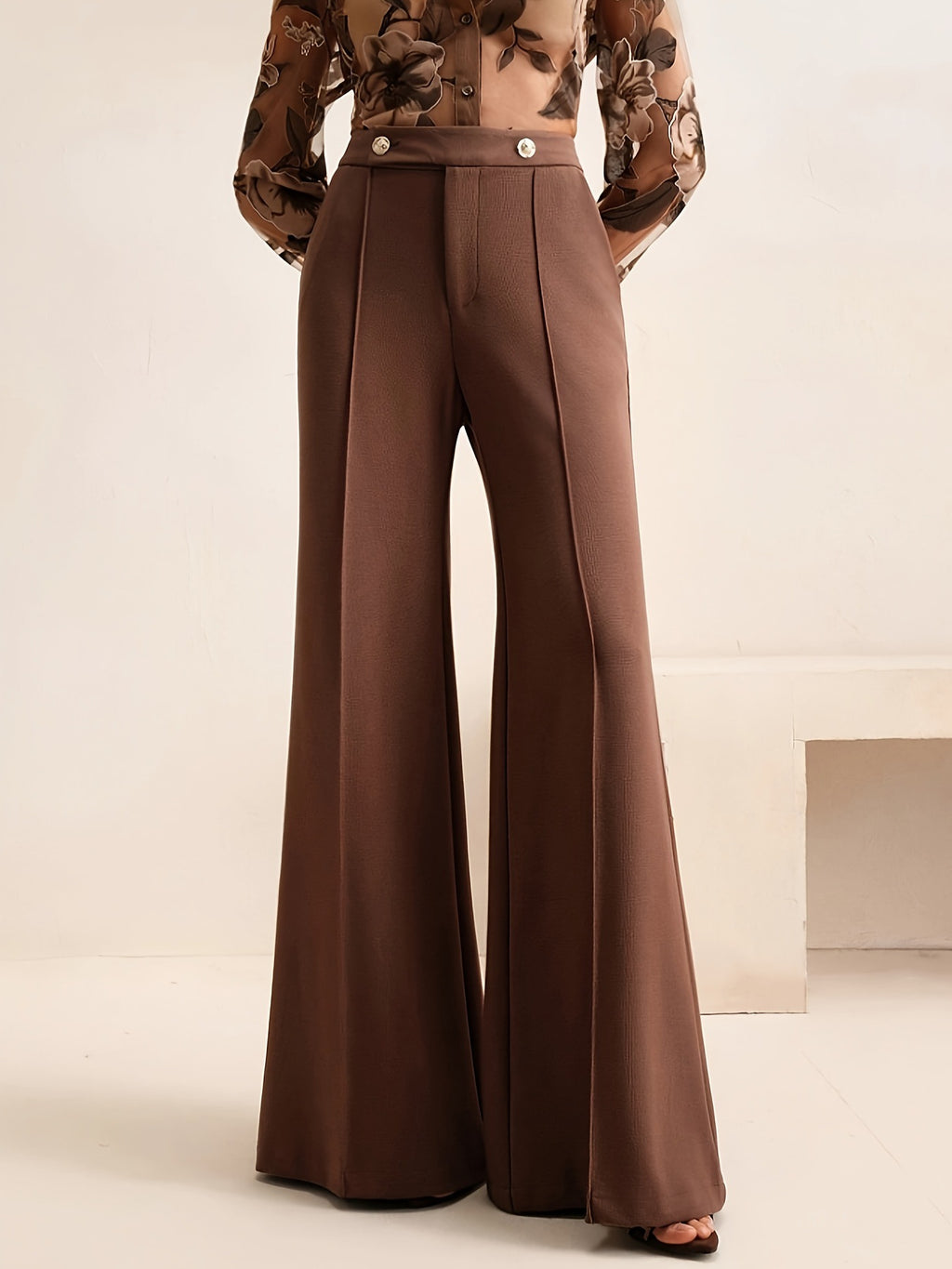 Pantalon ample taille haute