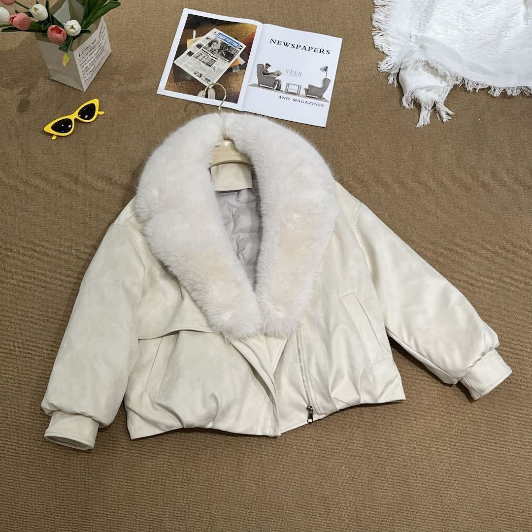 Parka courte col fausse fourrure