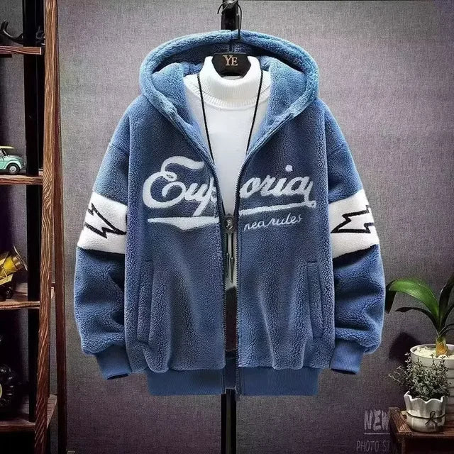 Veste ample à capuche zippée