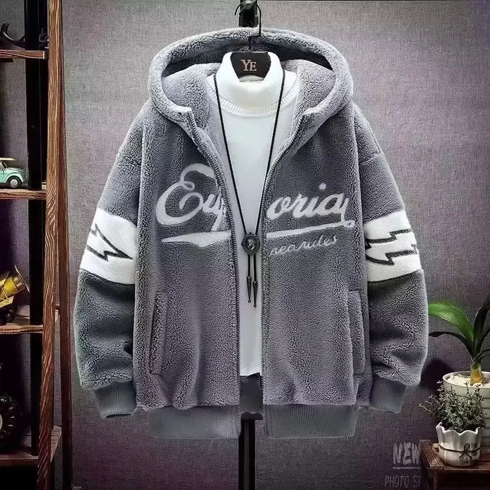 Veste ample à capuche zippée