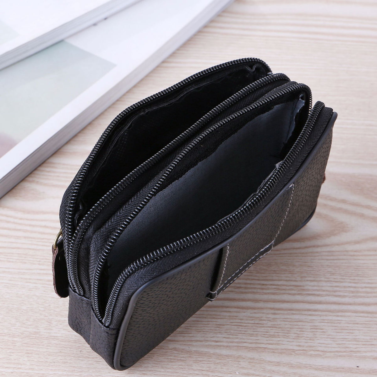 Pochette ceinture zippée en similicuir
