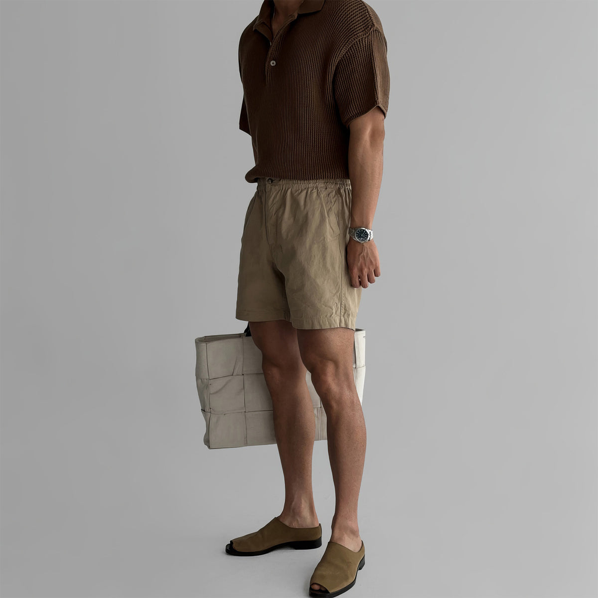 Short droit à taille élastique