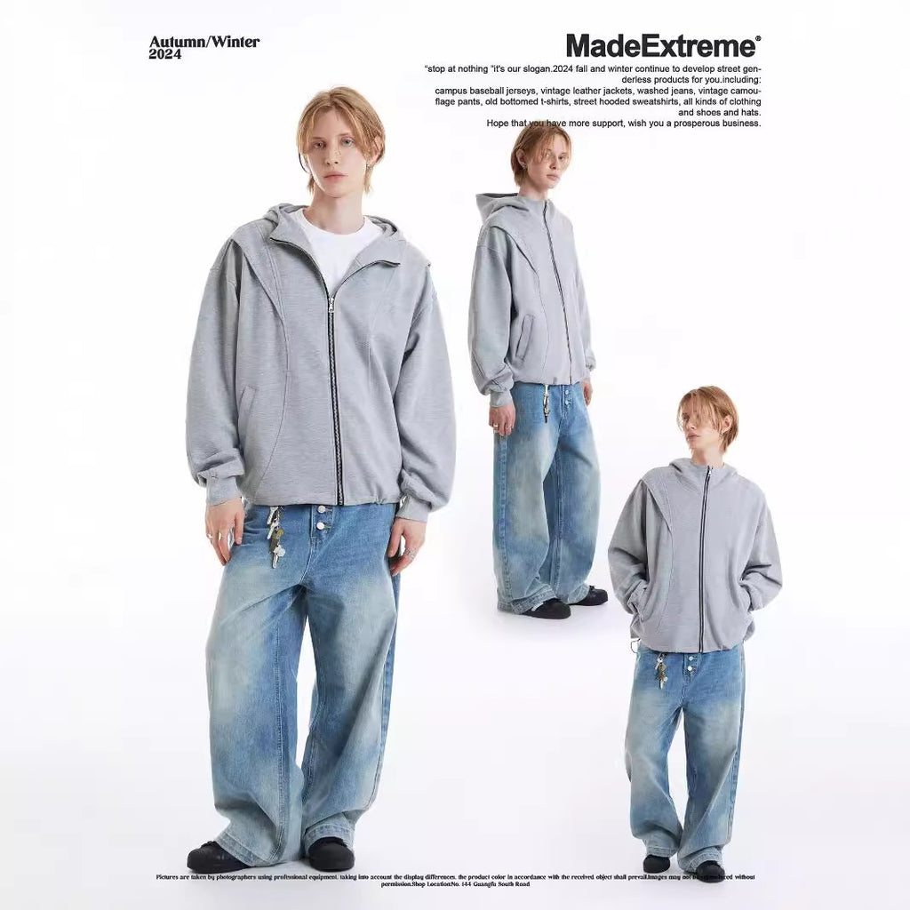 Hoodie ample zippé