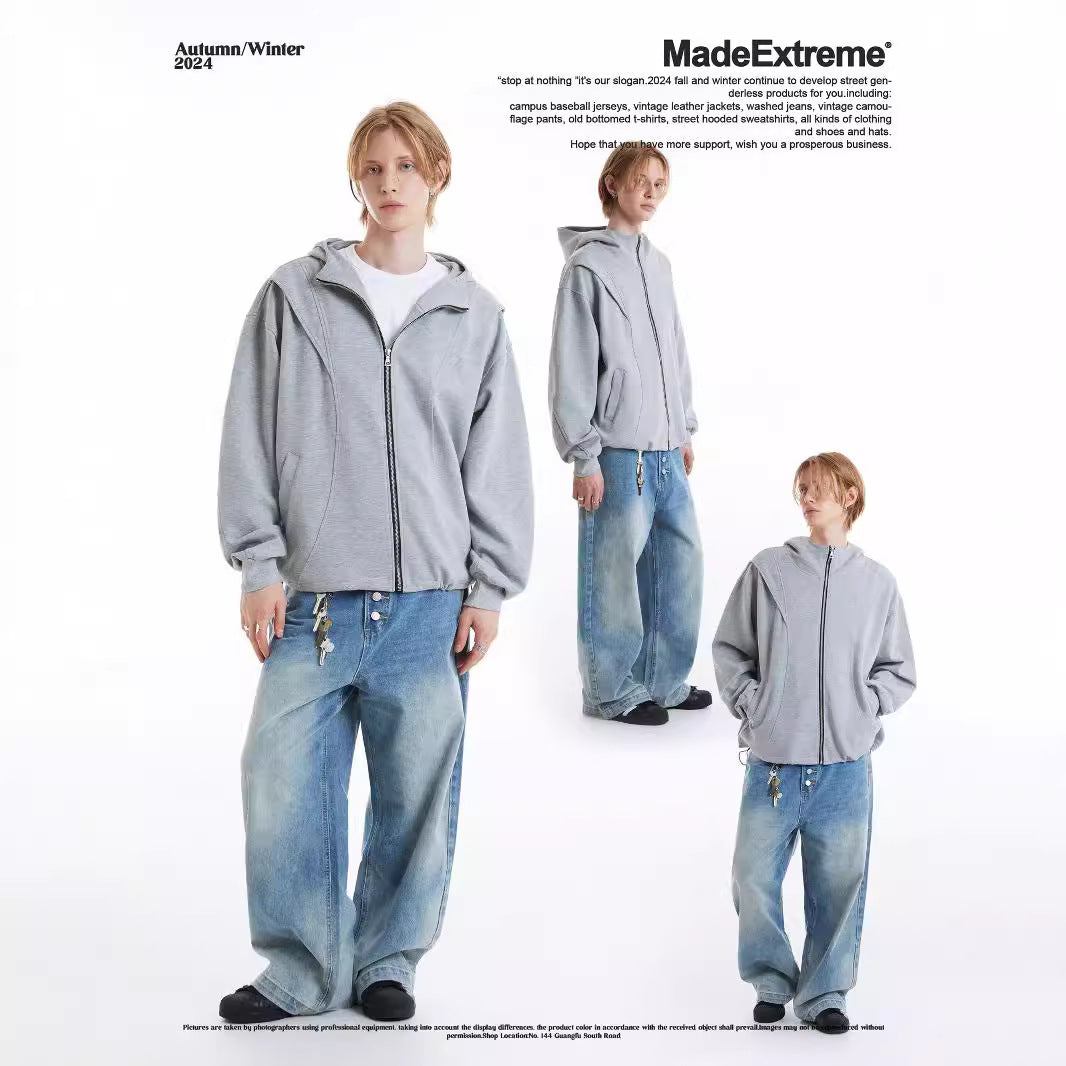 Hoodie ample zippé