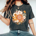 Washed and used T-shirt with printed T-shirt