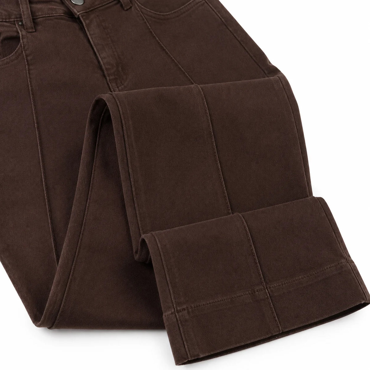 Jean large marron surpiqué