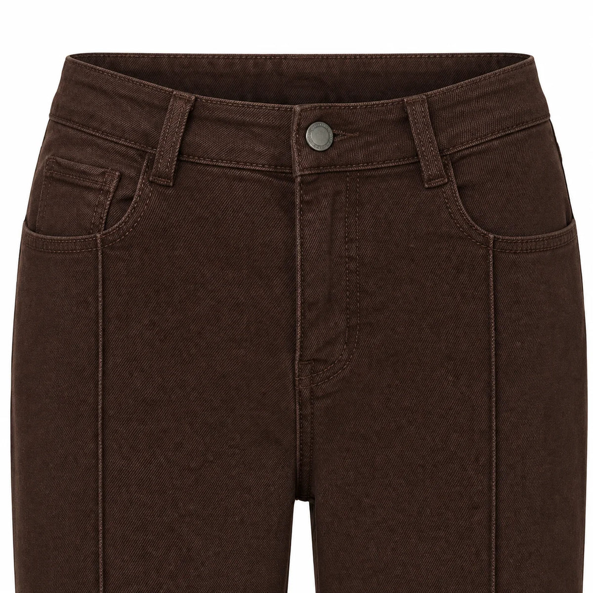 Jean large marron surpiqué