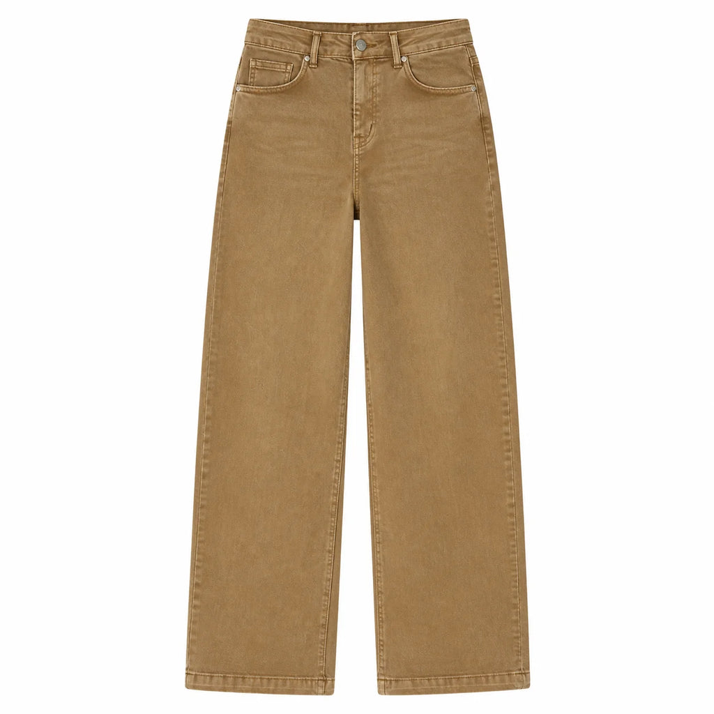 Jean large kaki délavé