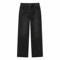 Jean large noir délavé taille haute