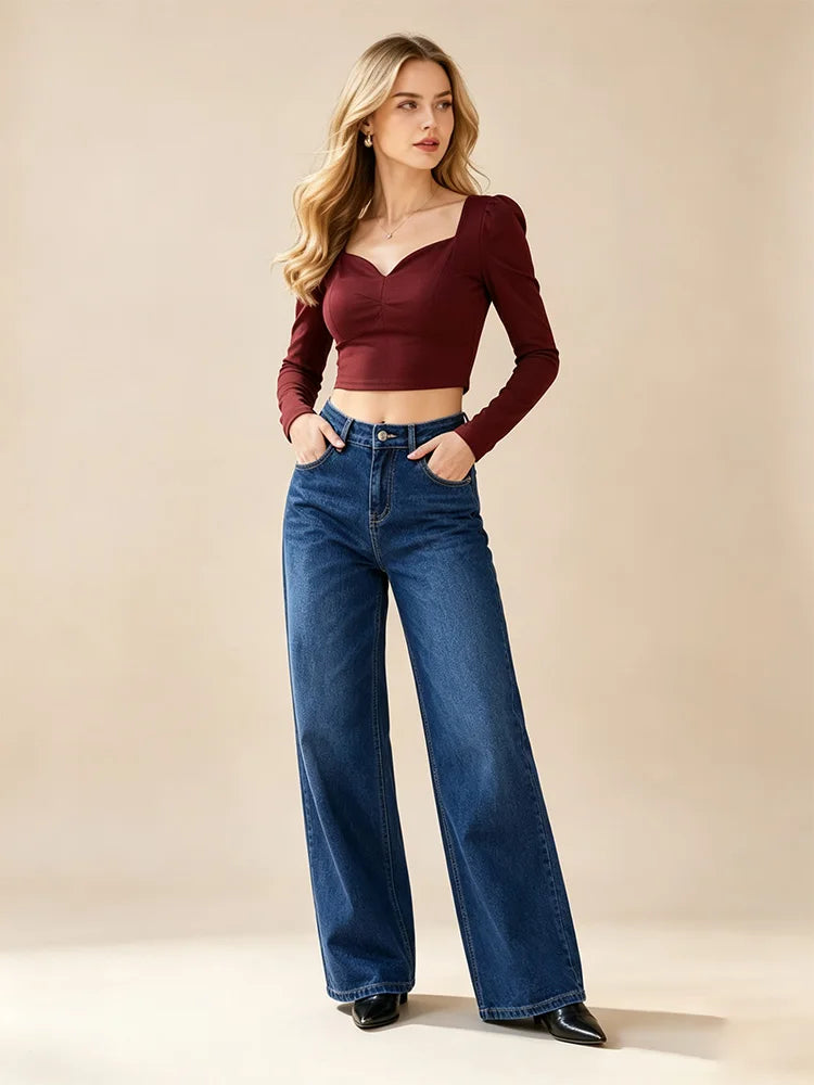 Jean large bleu foncé