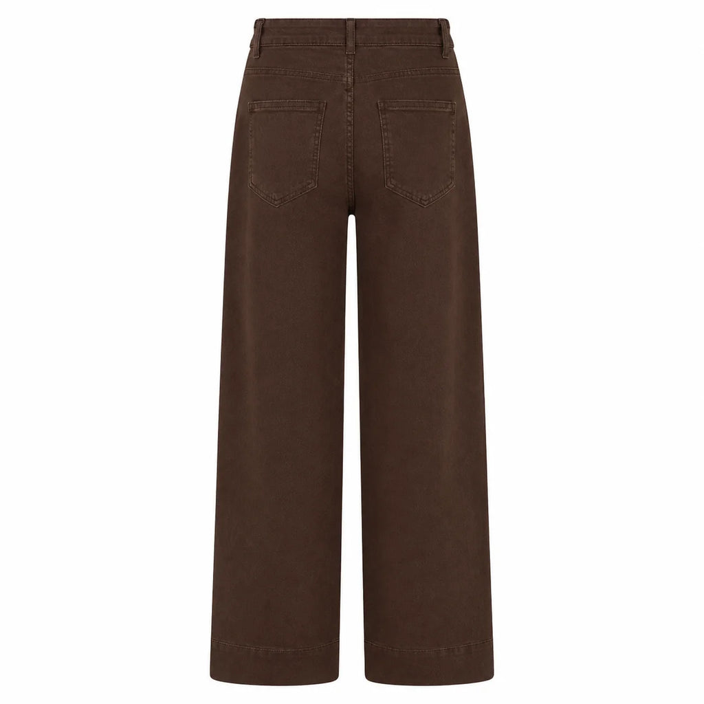 Jean large marron surpiqué