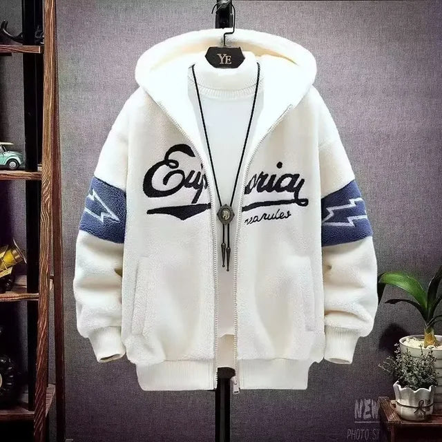 Veste ample à capuche zippée