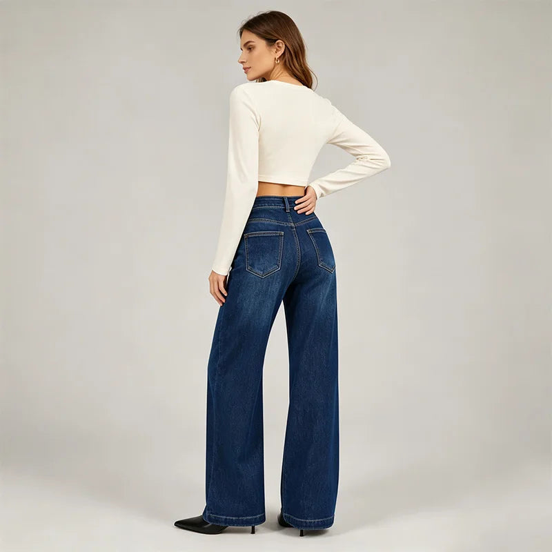 Jean large bleu foncé
