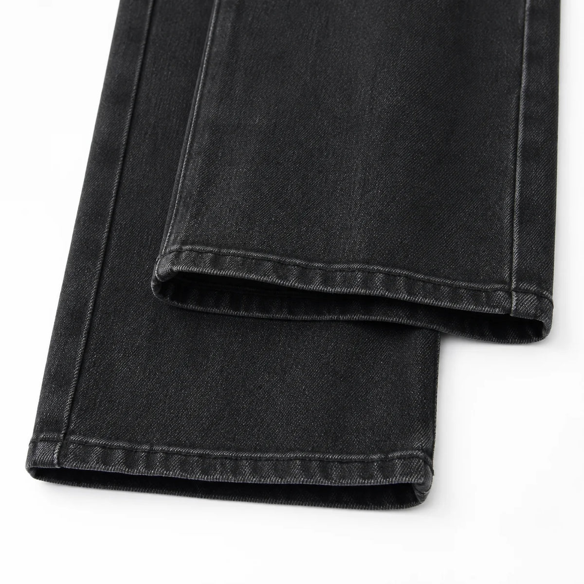 Jean large noir délavé taille haute