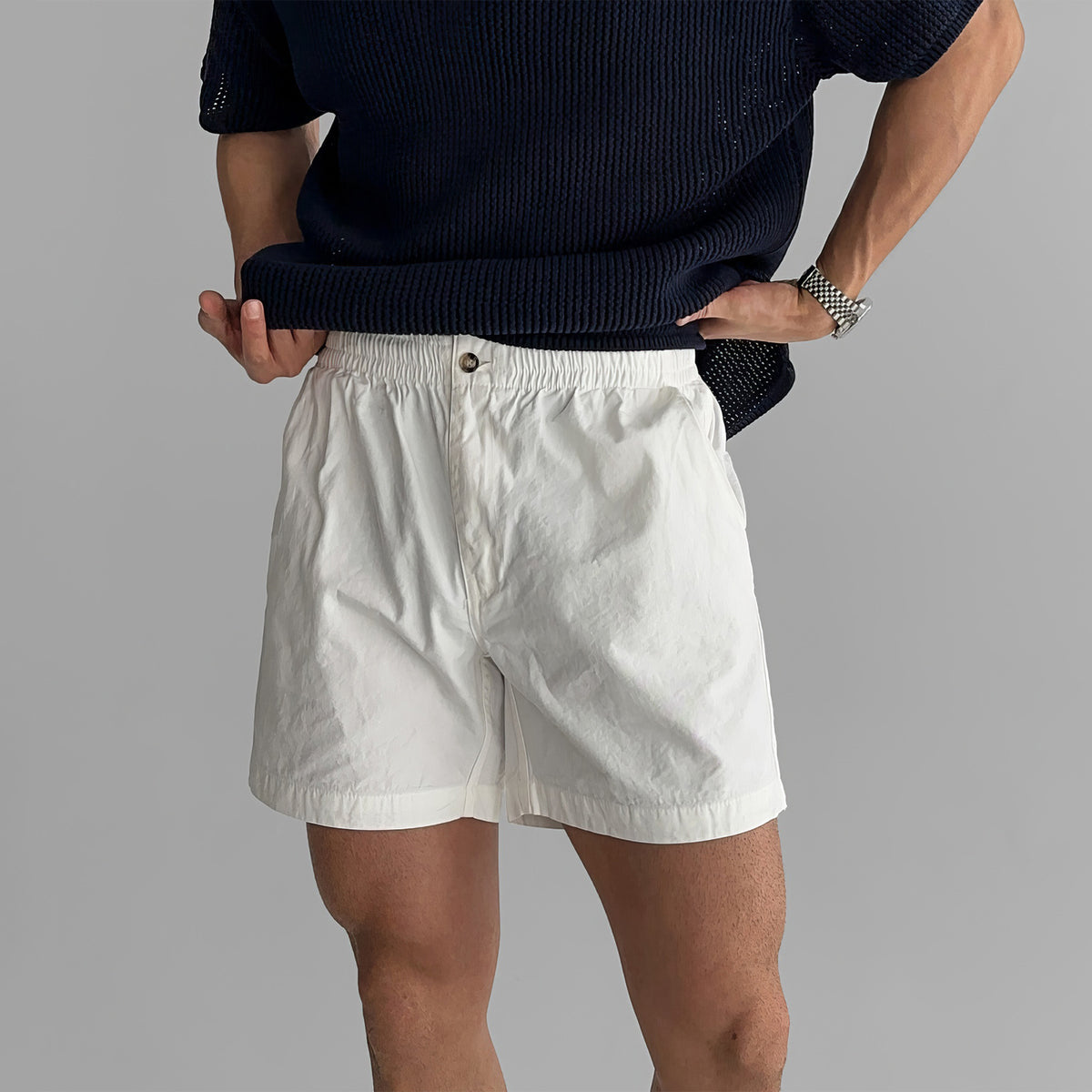 Short droit à taille élastique