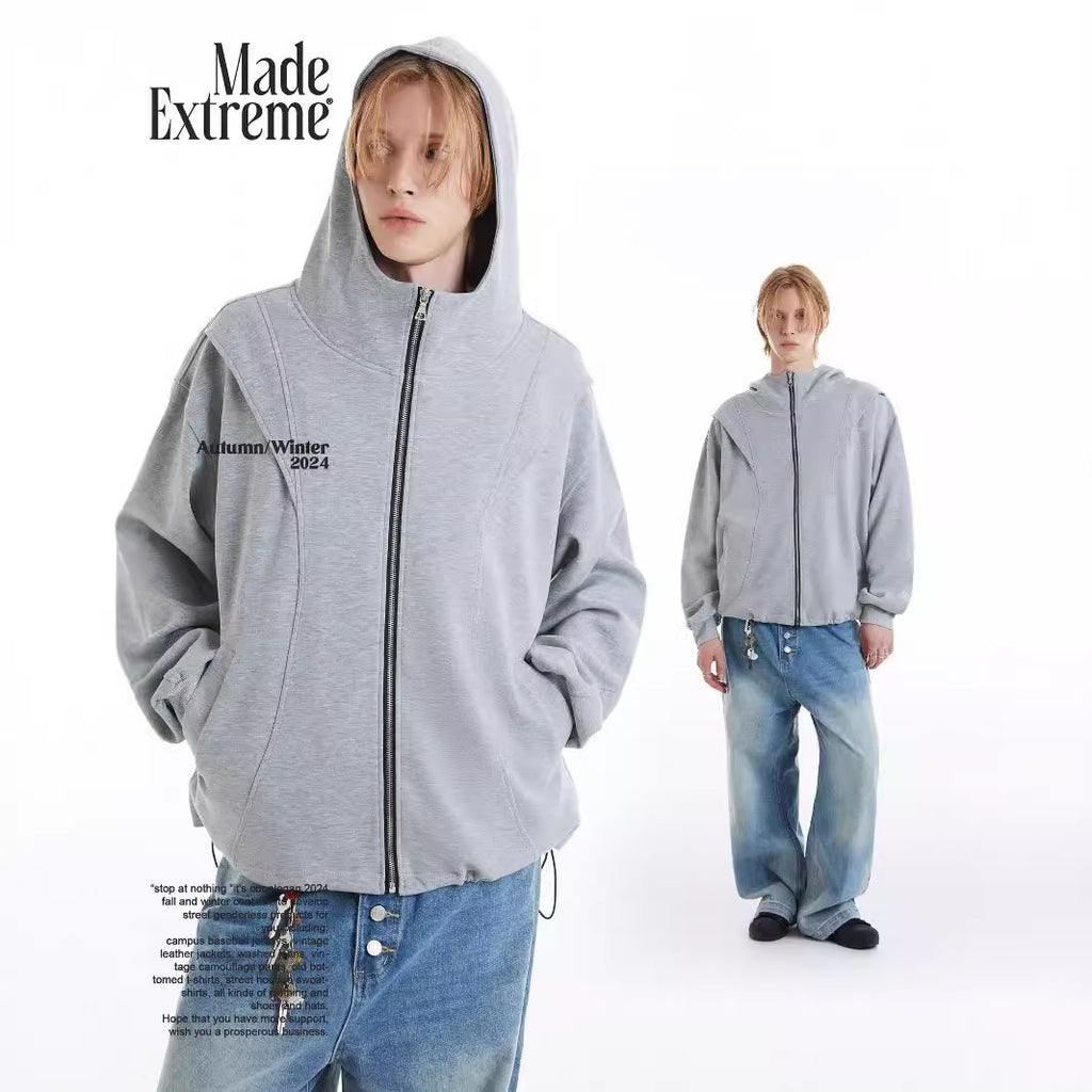 Hoodie ample zippé