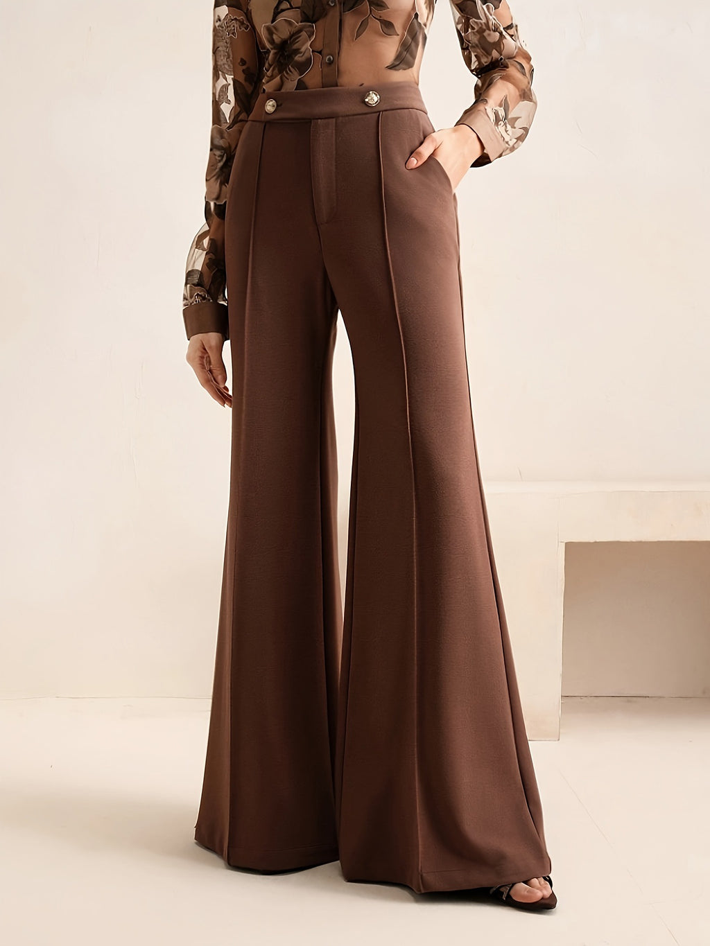 Pantalon ample taille haute