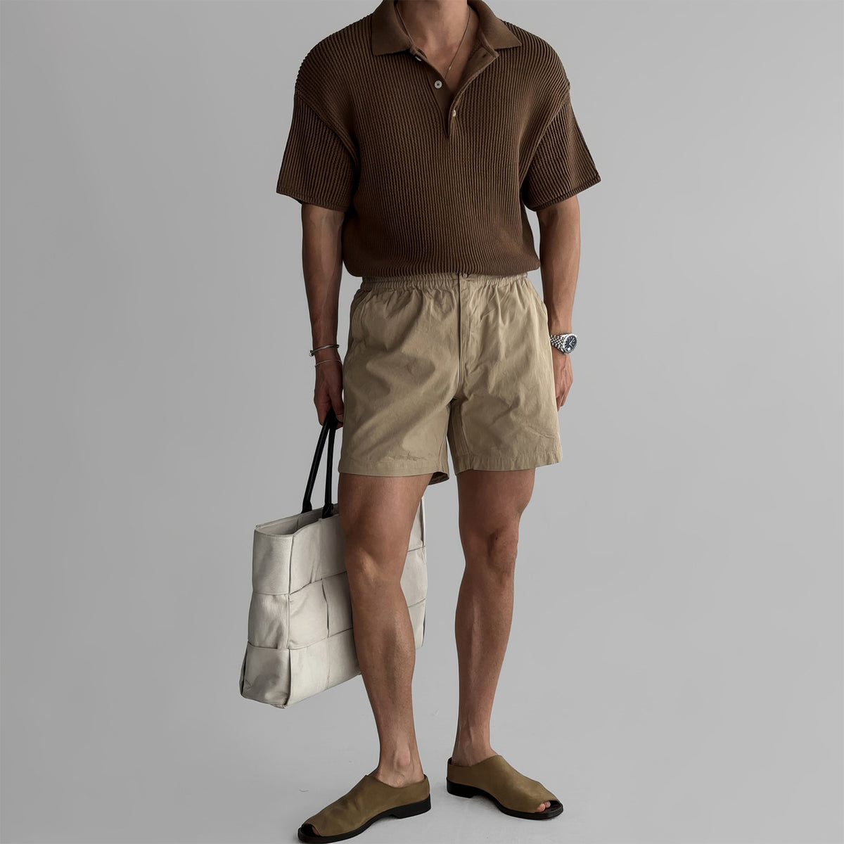 Short droit à taille élastique