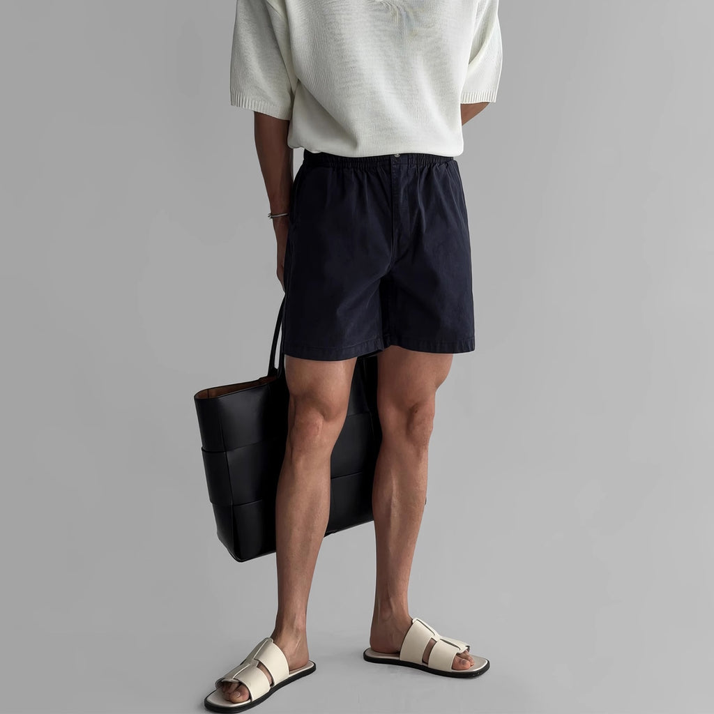 Short droit à taille élastique