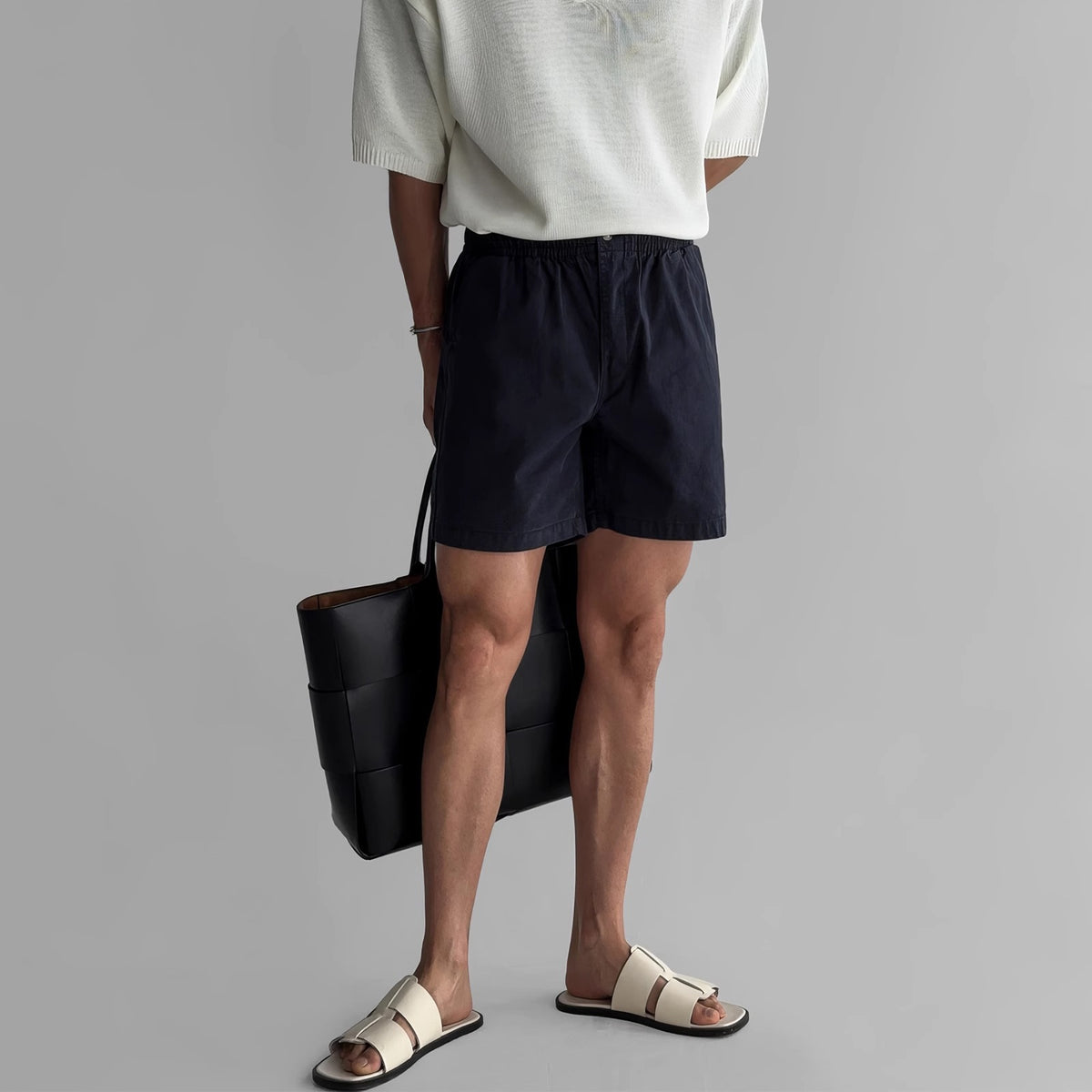 Short droit à taille élastique
