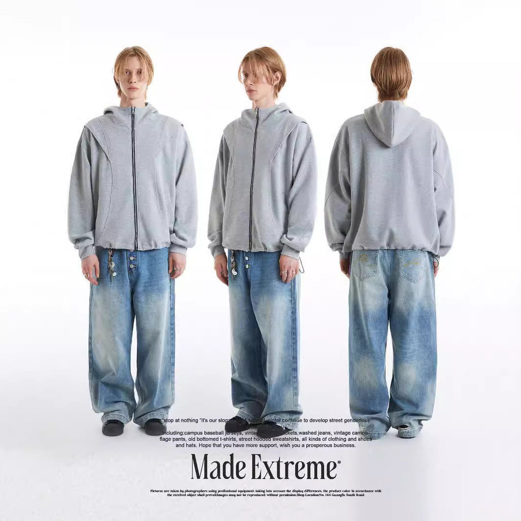 Hoodie ample zippé