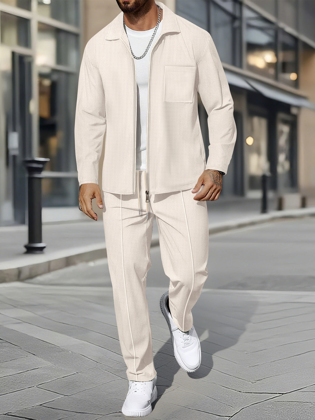 Ensemble veste texturée et pantalon
