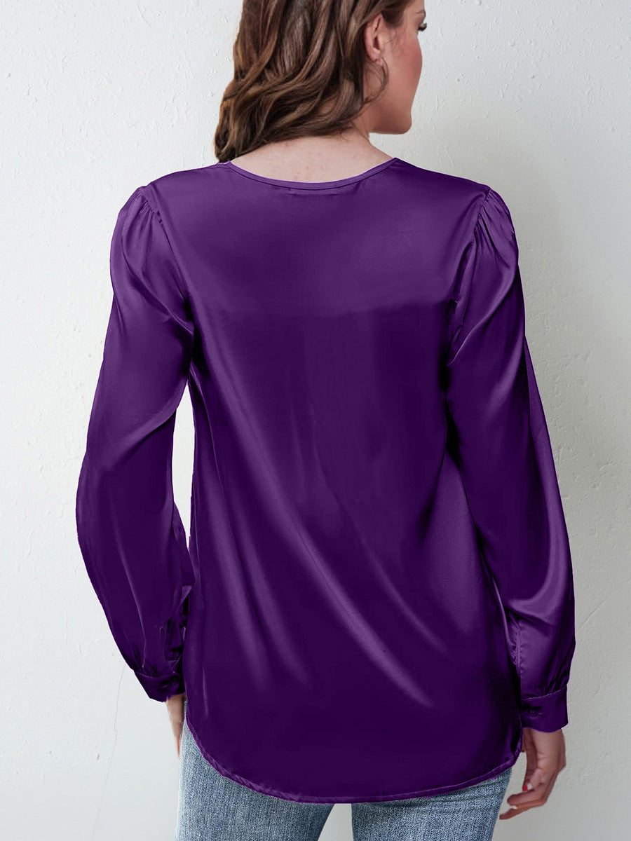 Blouse satinée plissée – vue 5