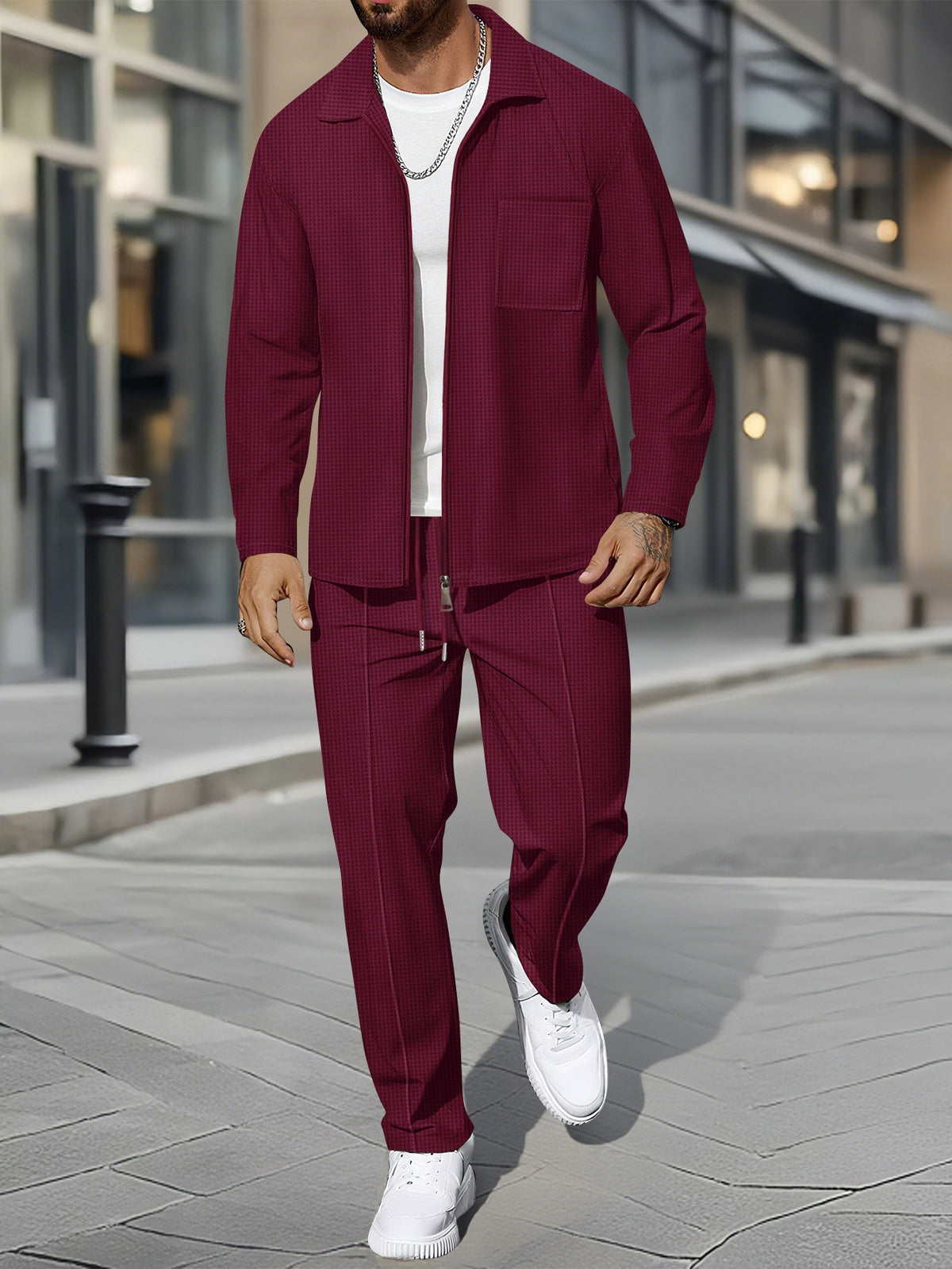 Ensemble veste texturée et pantalon