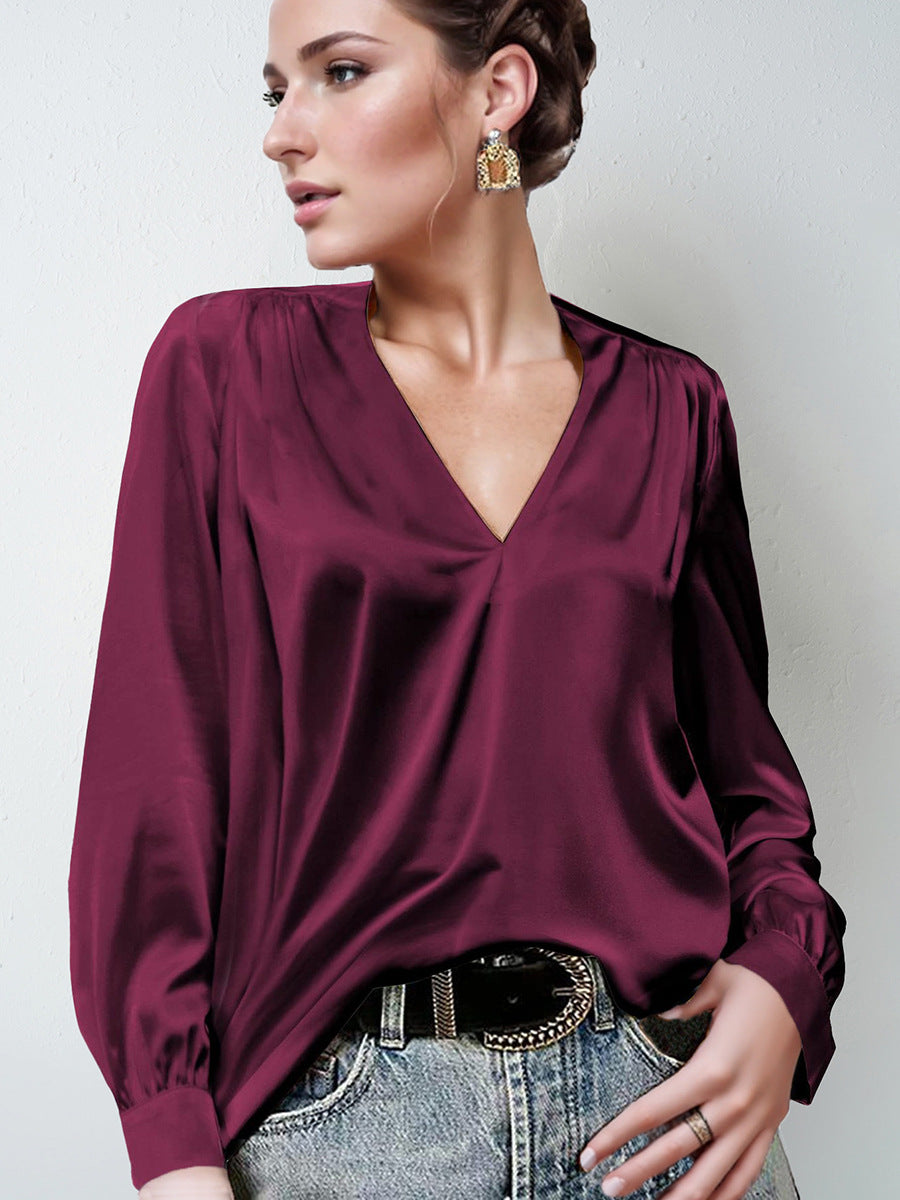 Blouse satinée plissée – vue 4