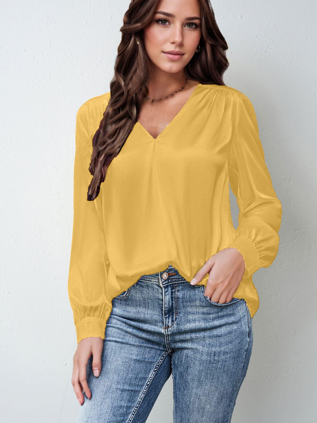 Blouse satinée plissée – vue 18