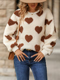Pull oversize imprimé cœur