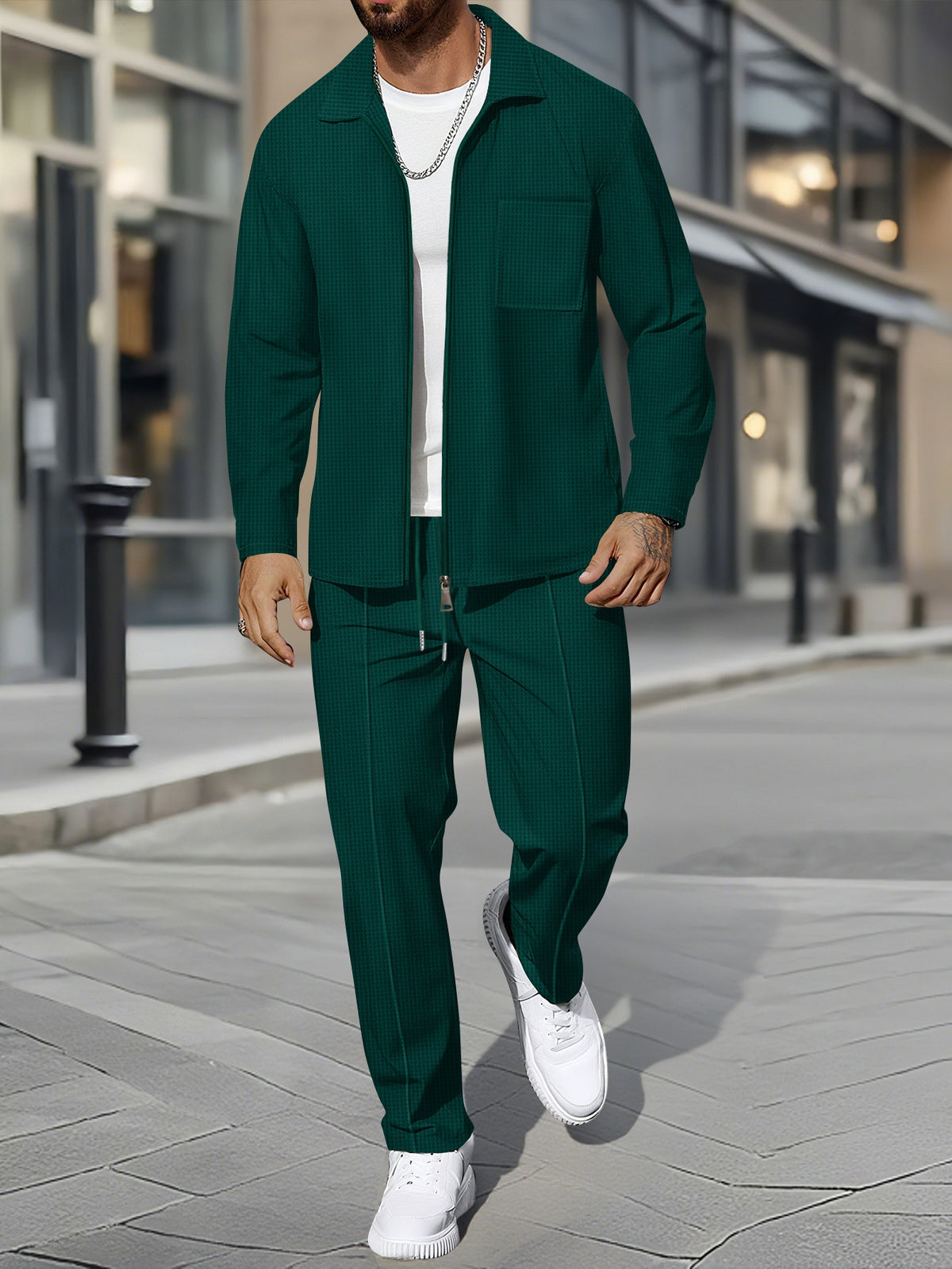 Ensemble veste texturée et pantalon