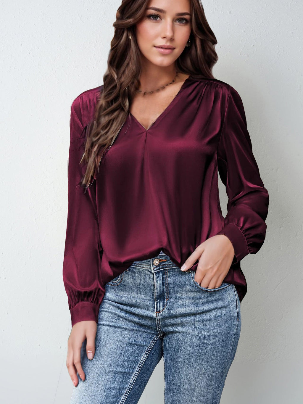 Blouse satinée plissée – vue 15