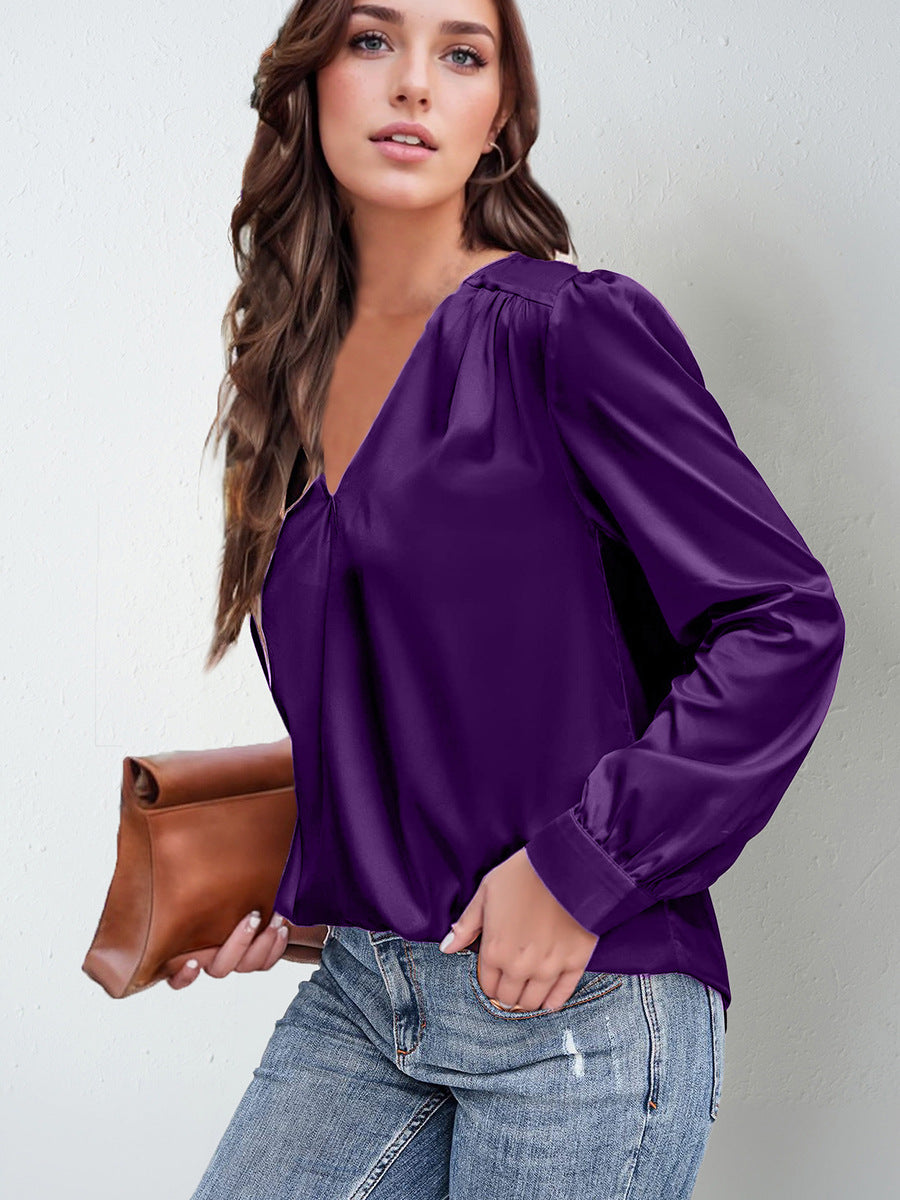 Blouse satinée plissée – vue 2