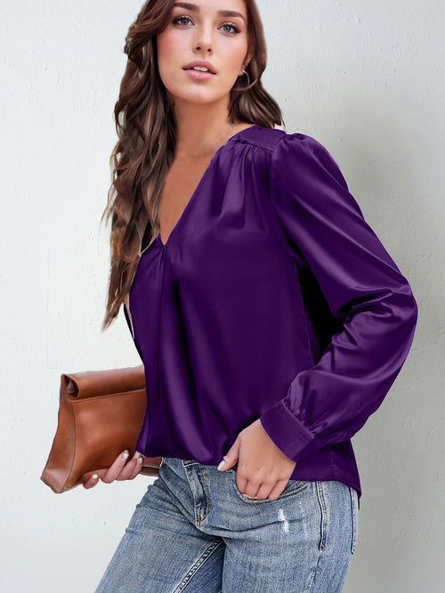 Blouse satinée plissée – vue 2