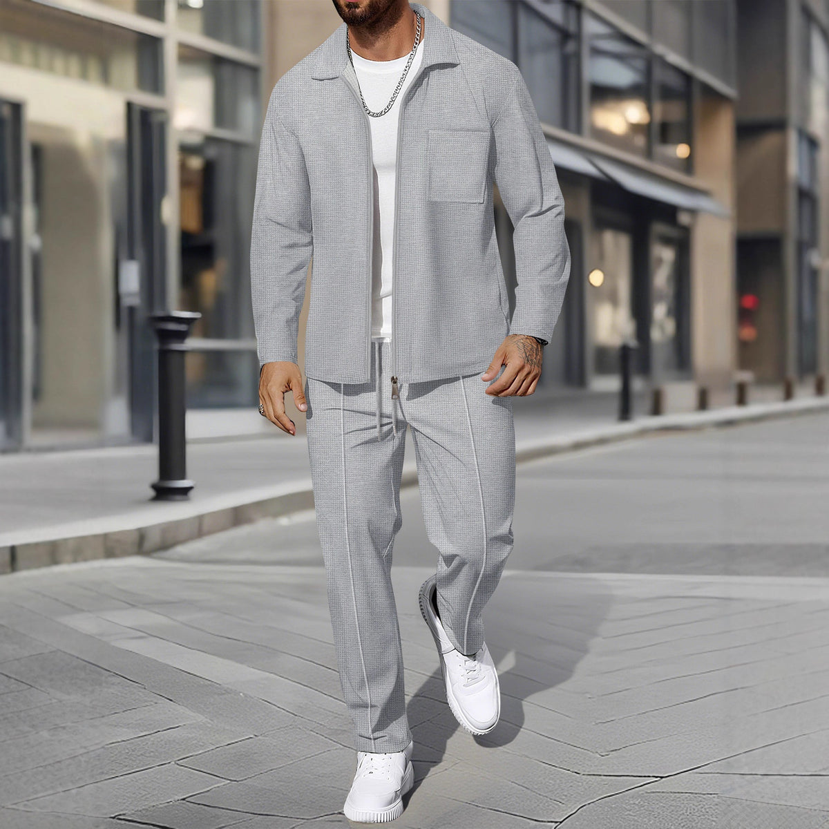 Ensemble veste texturée et pantalon