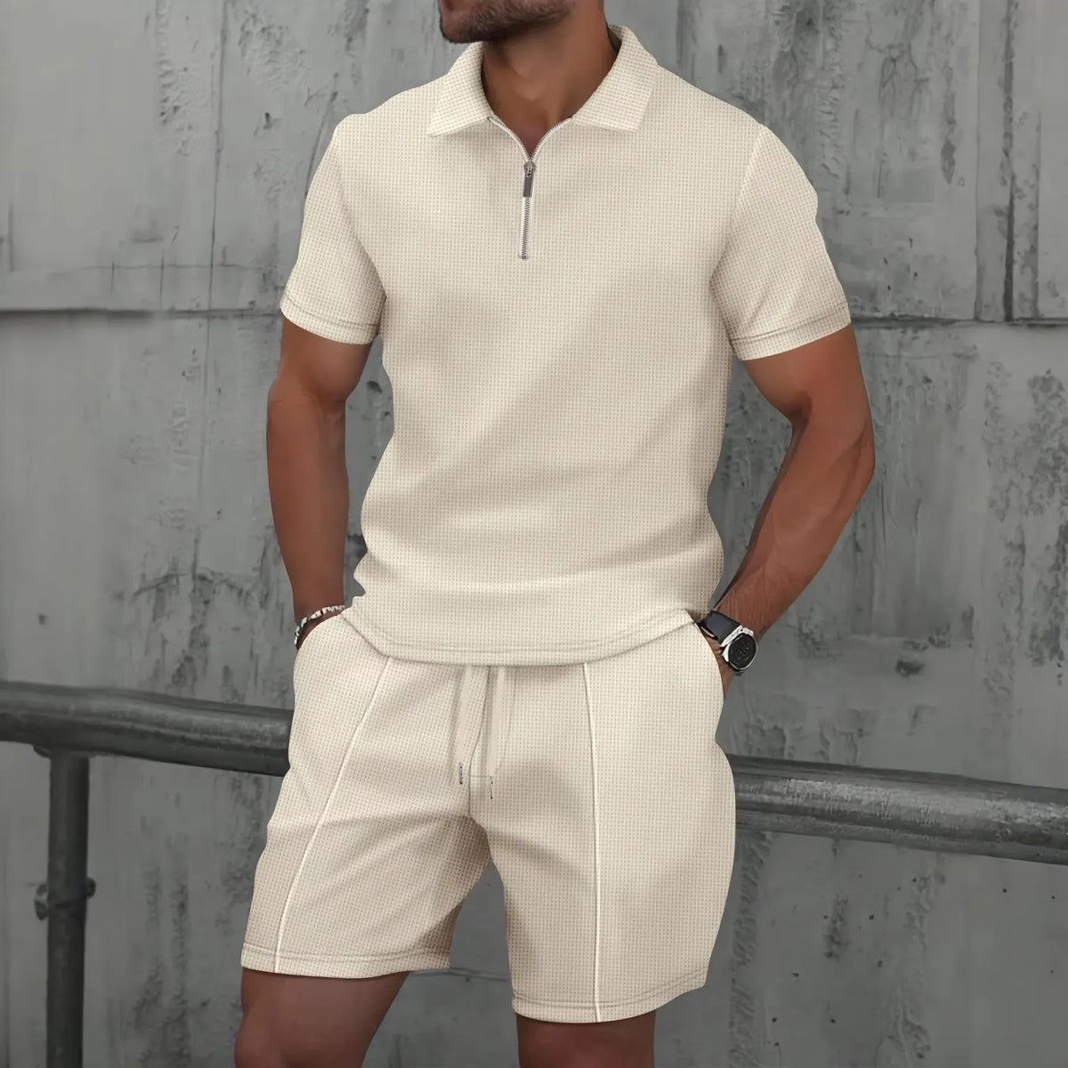 Ensemble polo zippé