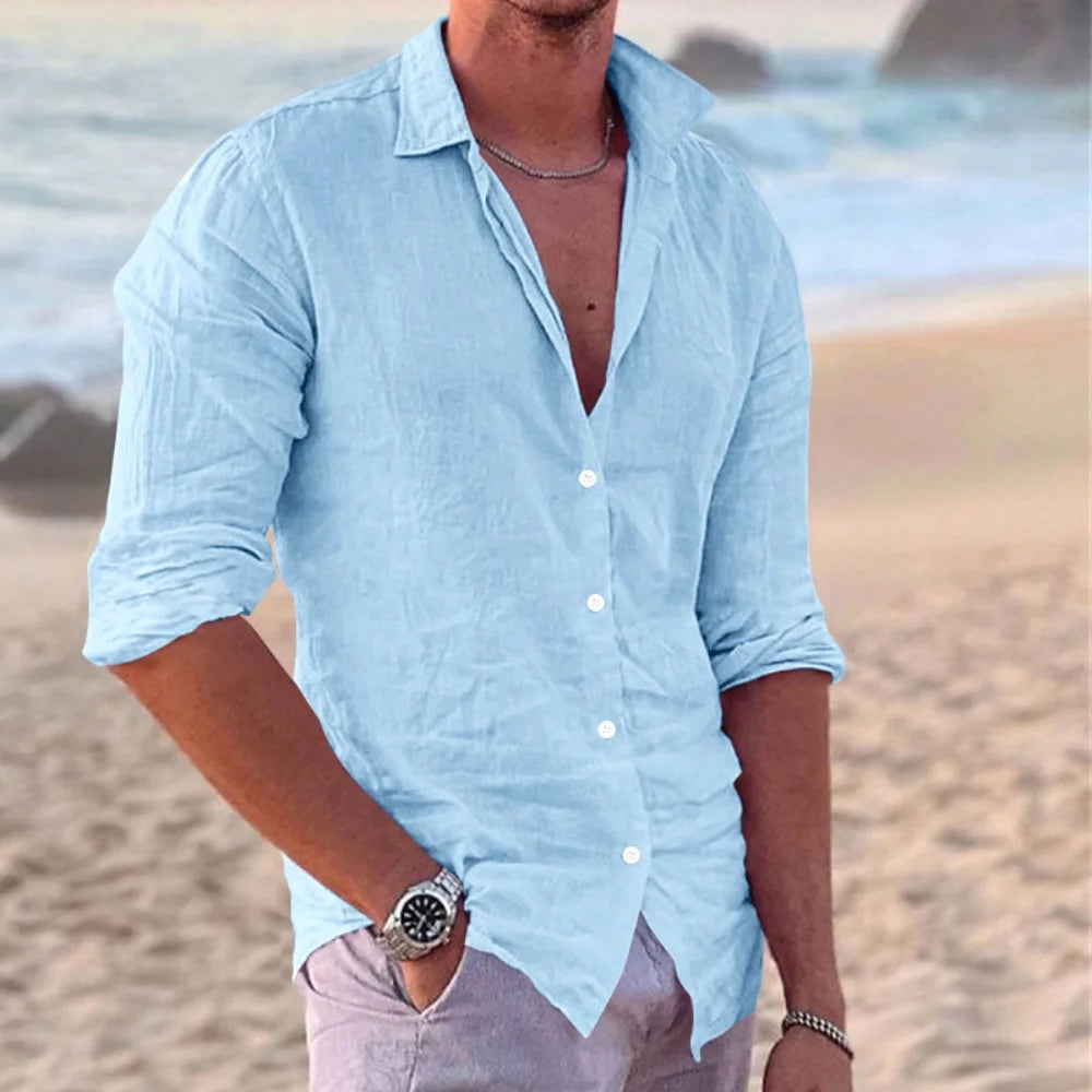 Chemise décontractée coton et lin