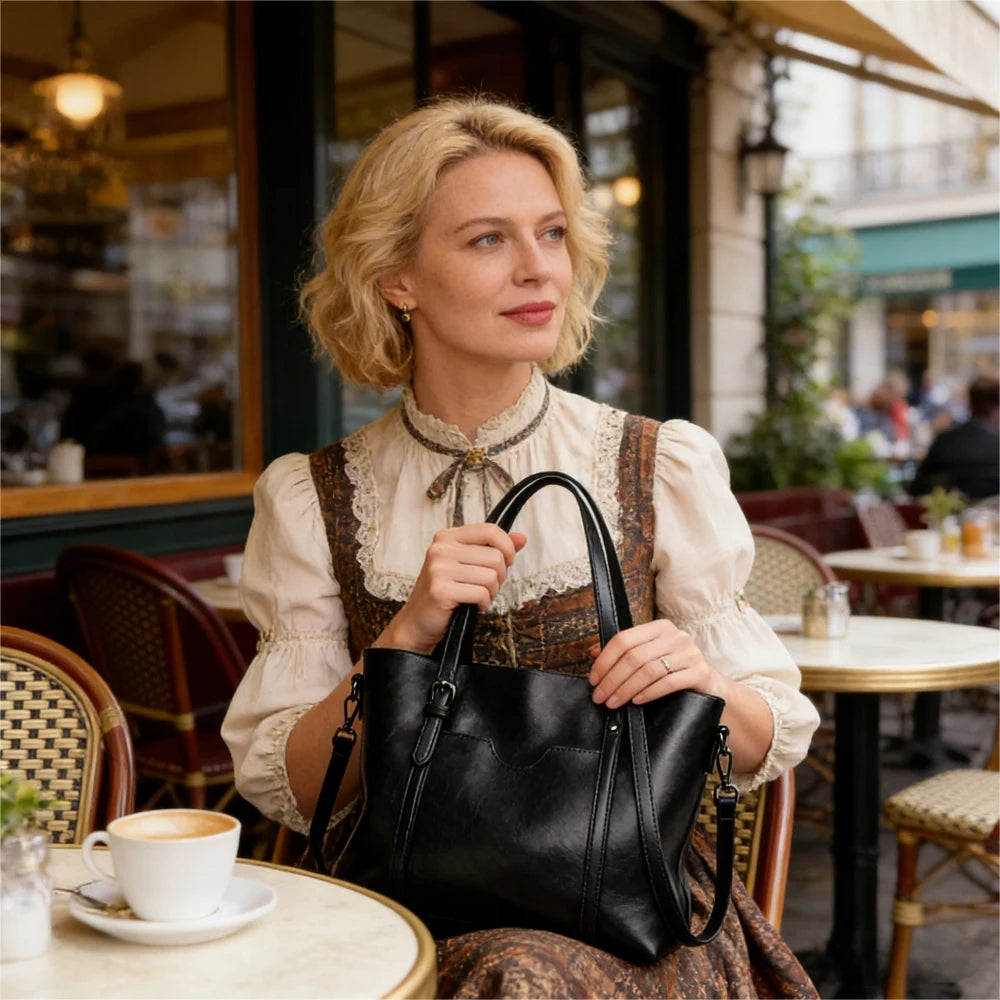 Sac cabas noir zippé