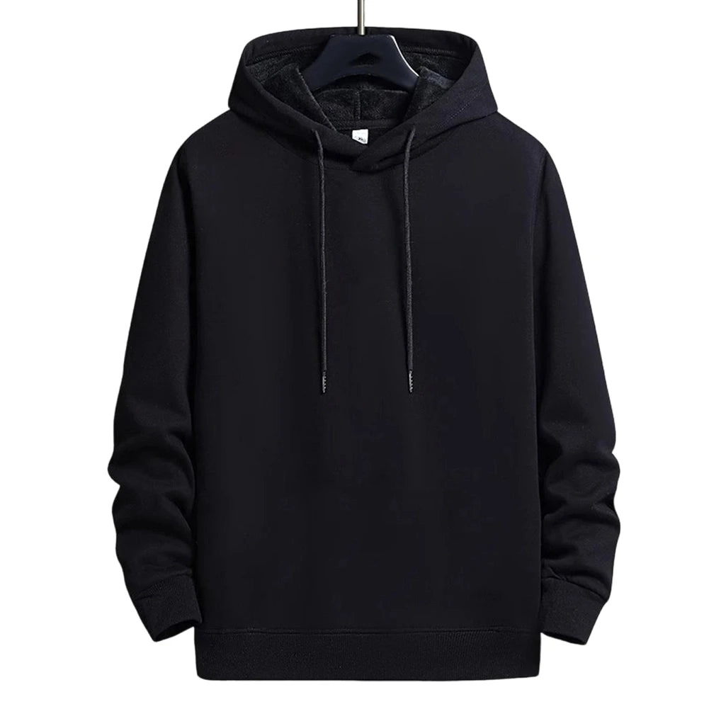 Sweat à capuche uni molletonné