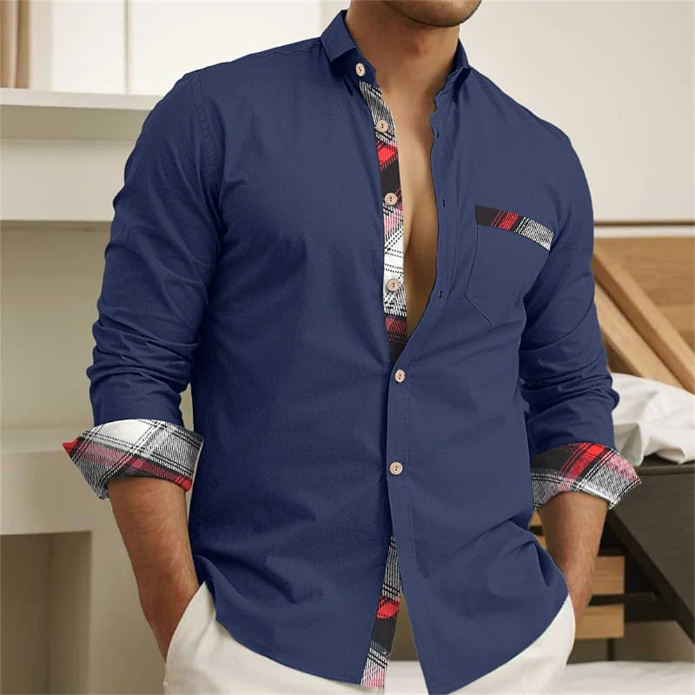 Chemise à poignets contrastants