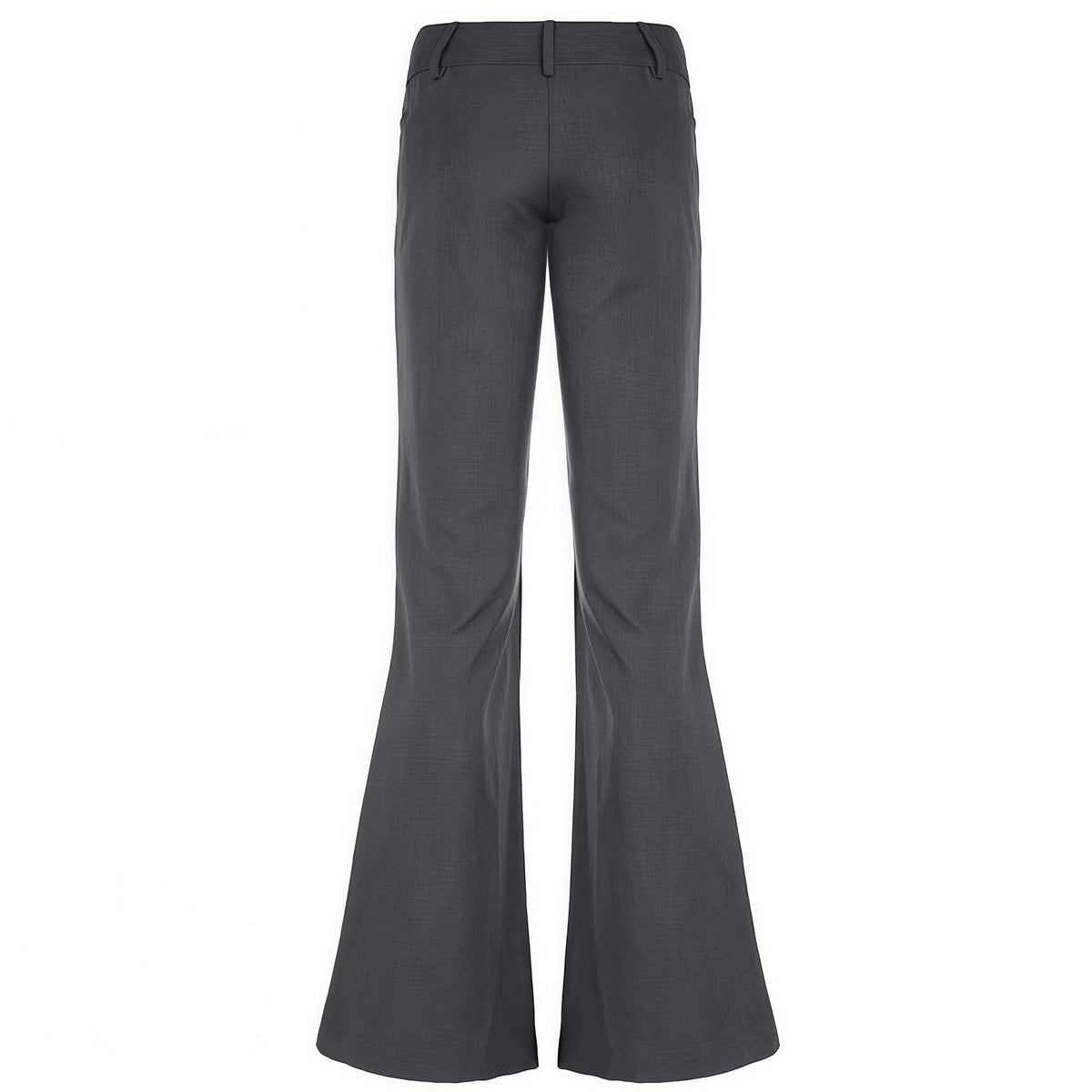 Pantalon évasé gris froncé
