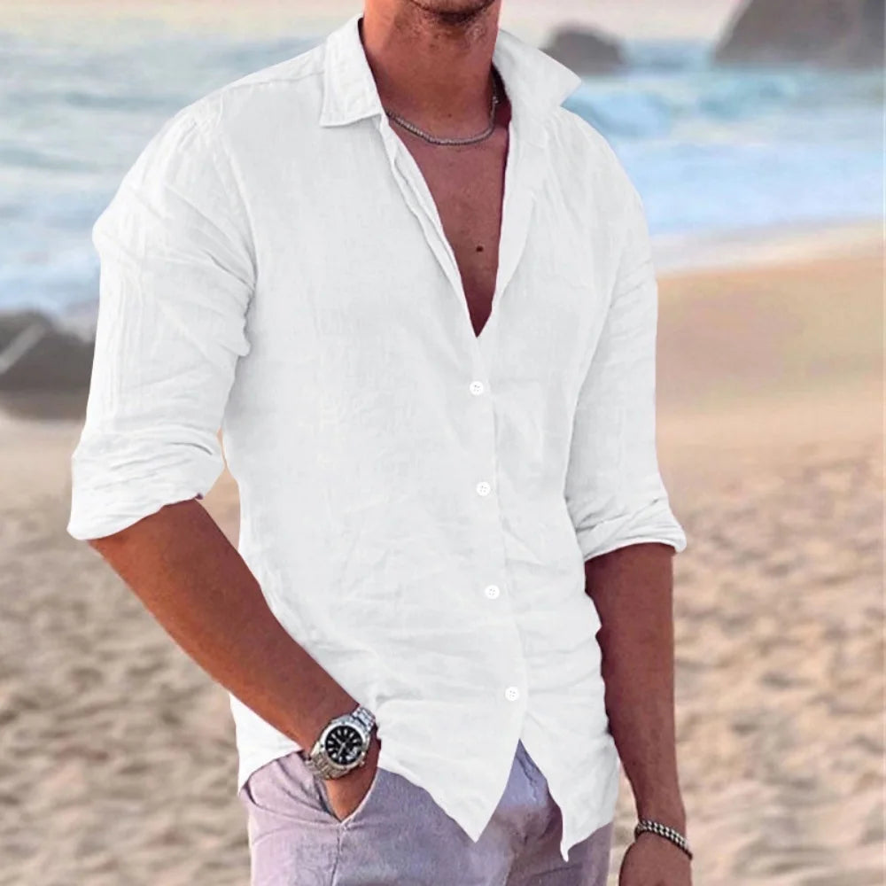 Chemise décontractée coton et lin