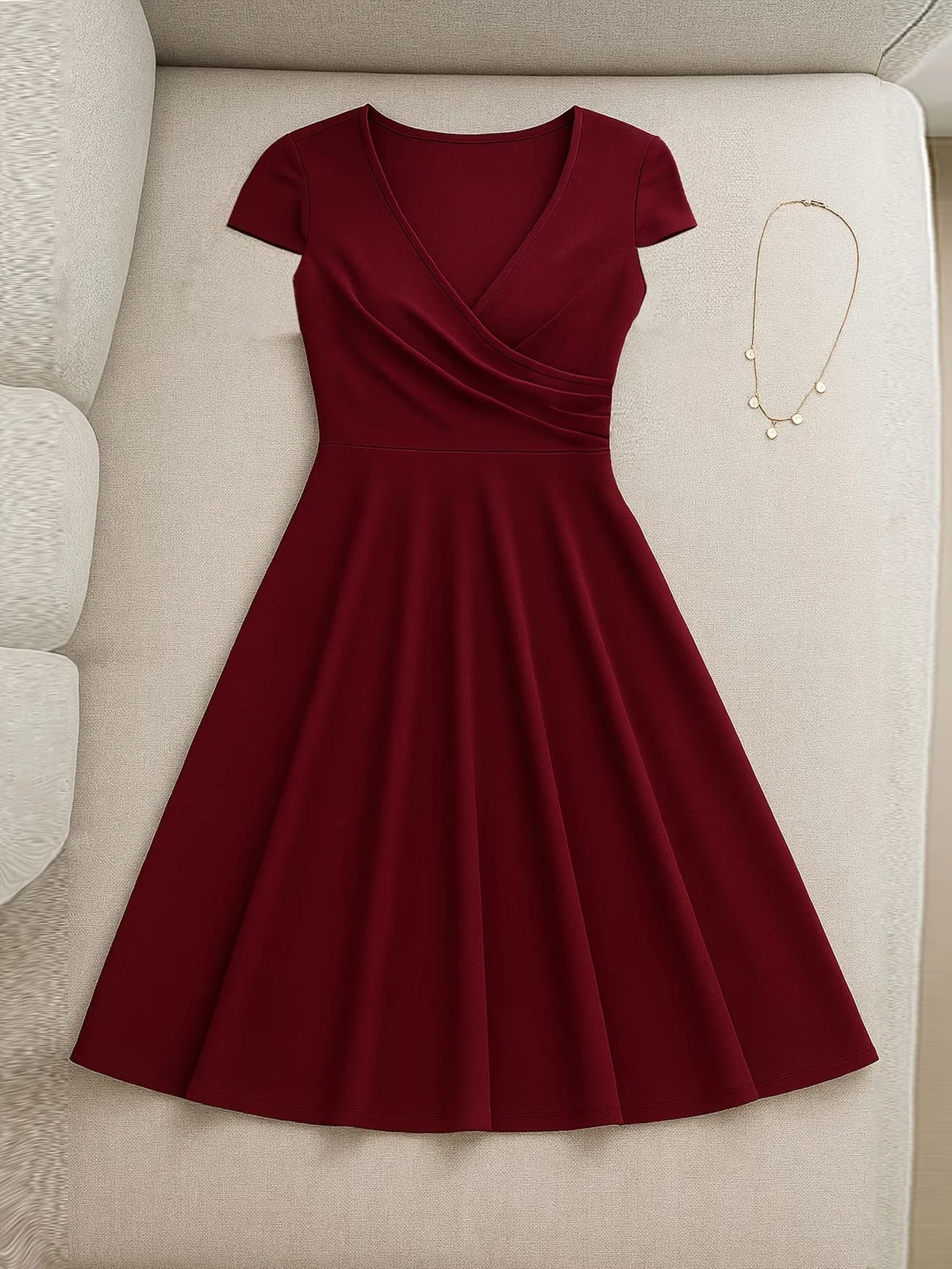 Robe évasée taille haute