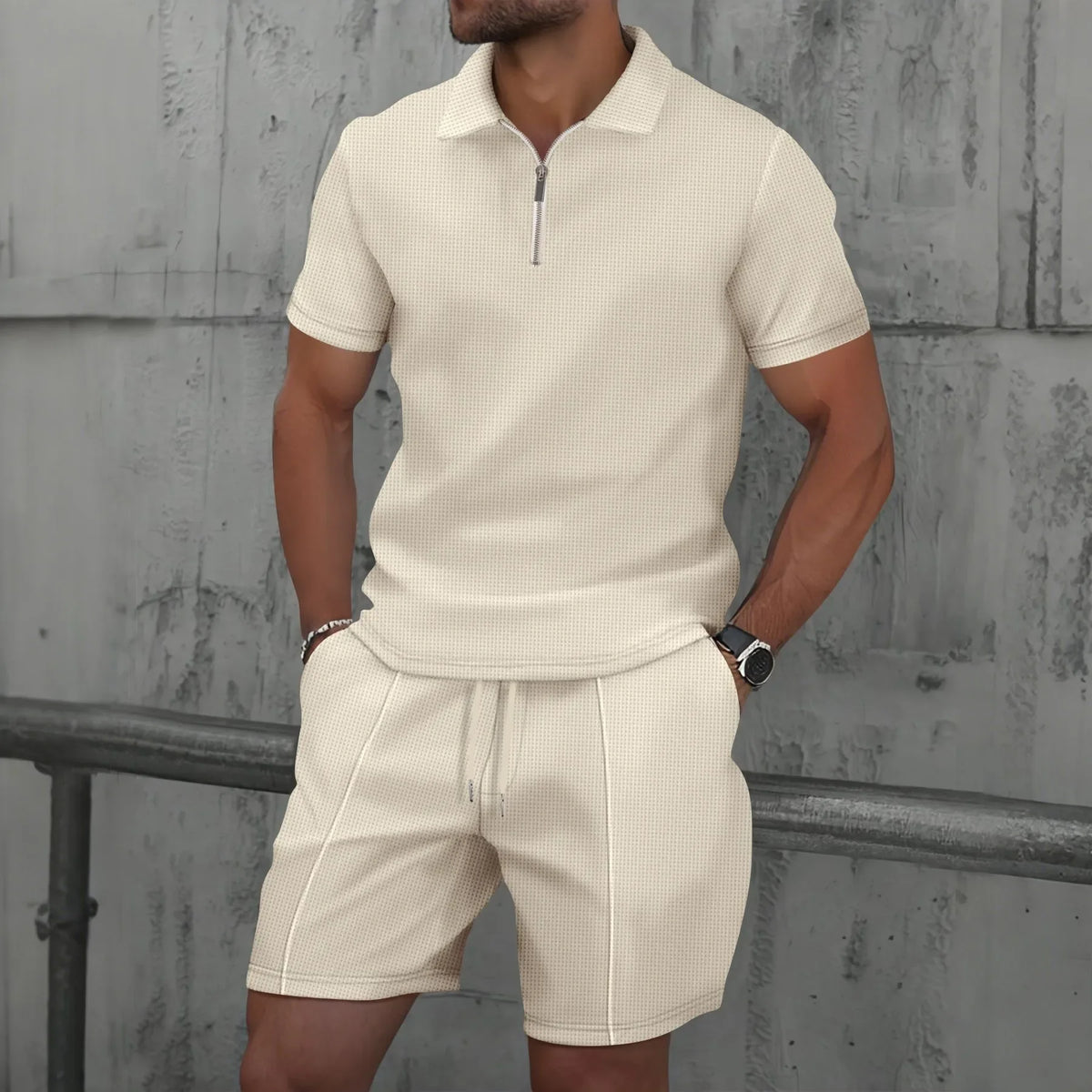 Ensemble polo zippé