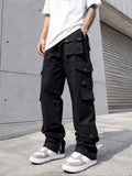 Pantalon cargo noir zippé