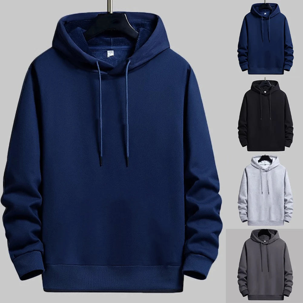 Sweat à capuche uni molletonné