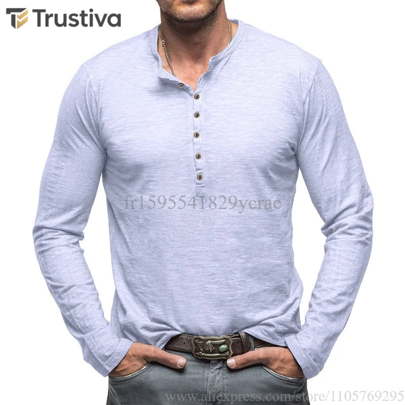 T-shirt Henley en coton