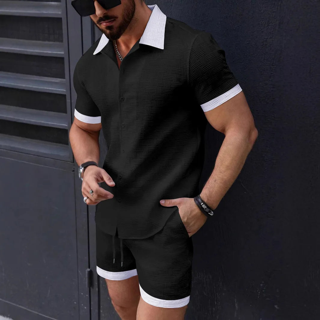 Ensemble chemise texturée et short