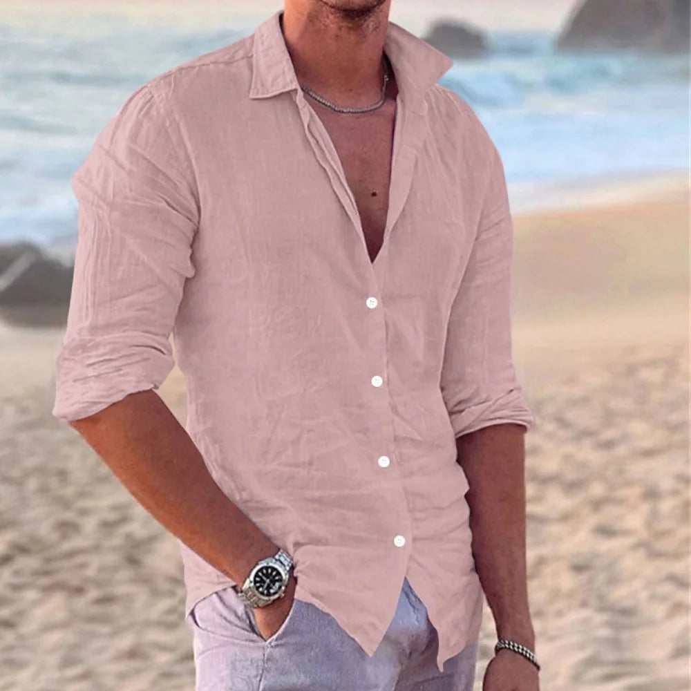 Chemise décontractée coton et lin